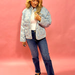 Chloe Quilted Jacket in Blue - Shabby 2 Chic Boutiques