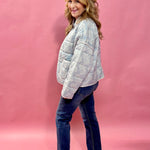 Chloe Quilted Jacket in Blue - Shabby 2 Chic Boutiques