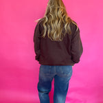 Christmas Cocktail Mock Neck Sweatshirt in Brown