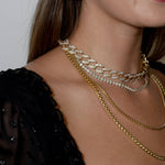 Classic Crystal Cuban Chain Choker