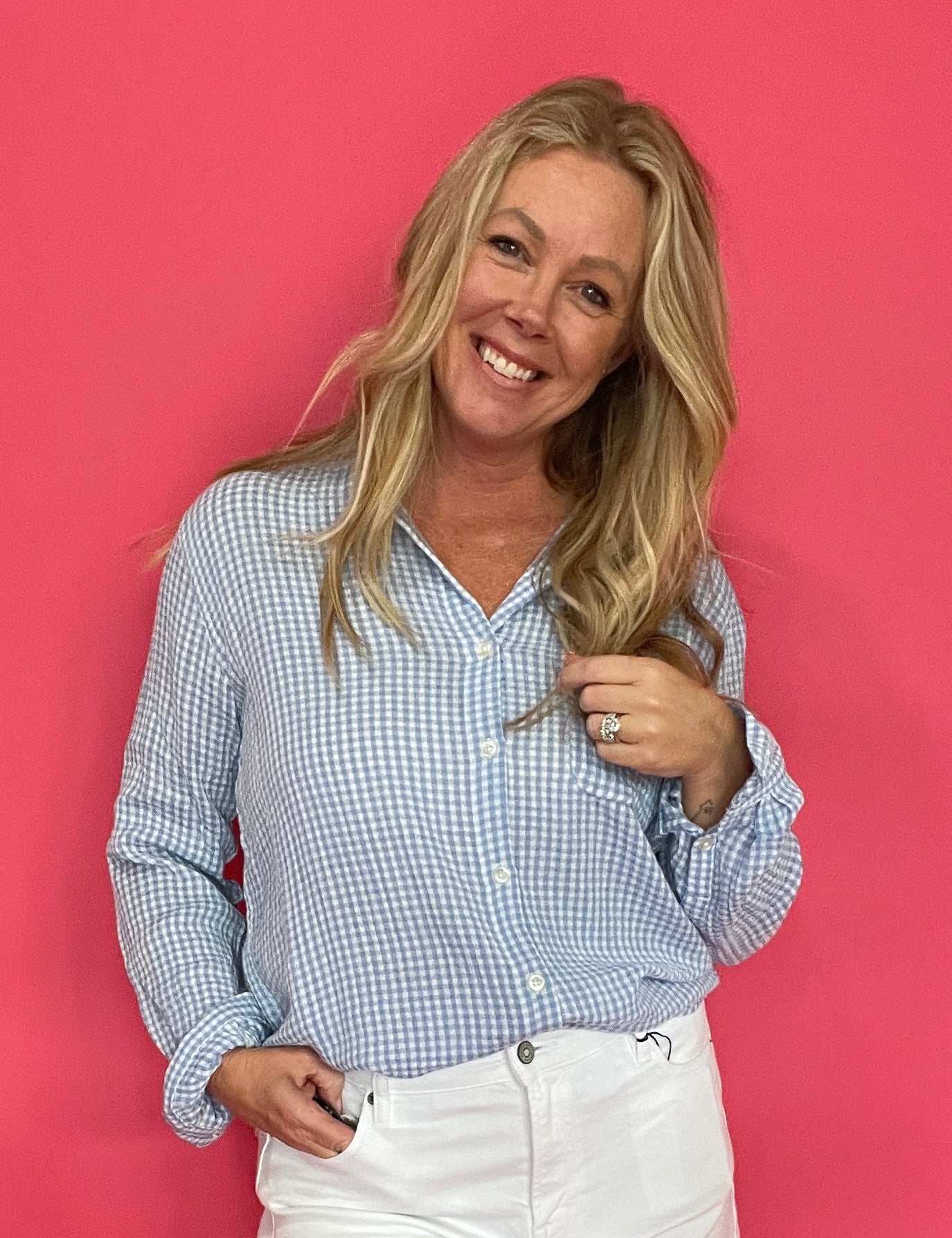 Classic Gingham Top in Ice Blue (ZSupply) - Shabby 2 Chic Boutiques