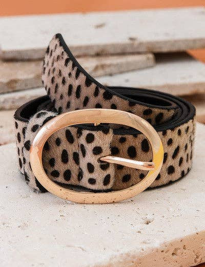 Classic Oval Buckle Leather Belt