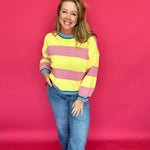 Classic Pastel Stripe Ribbed Knit Sweater - Shabby 2 Chic Boutiques