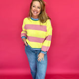 Classic Pastel Stripe Ribbed Knit Sweater - Shabby 2 Chic Boutiques
