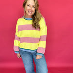 Classic Pastel Stripe Ribbed Knit Sweater - Shabby 2 Chic Boutiques