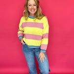 Classic Pastel Stripe Ribbed Knit Sweater - Shabby 2 Chic Boutiques