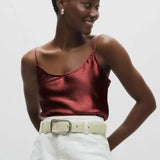 Classic Satin Camisole in Burgundy