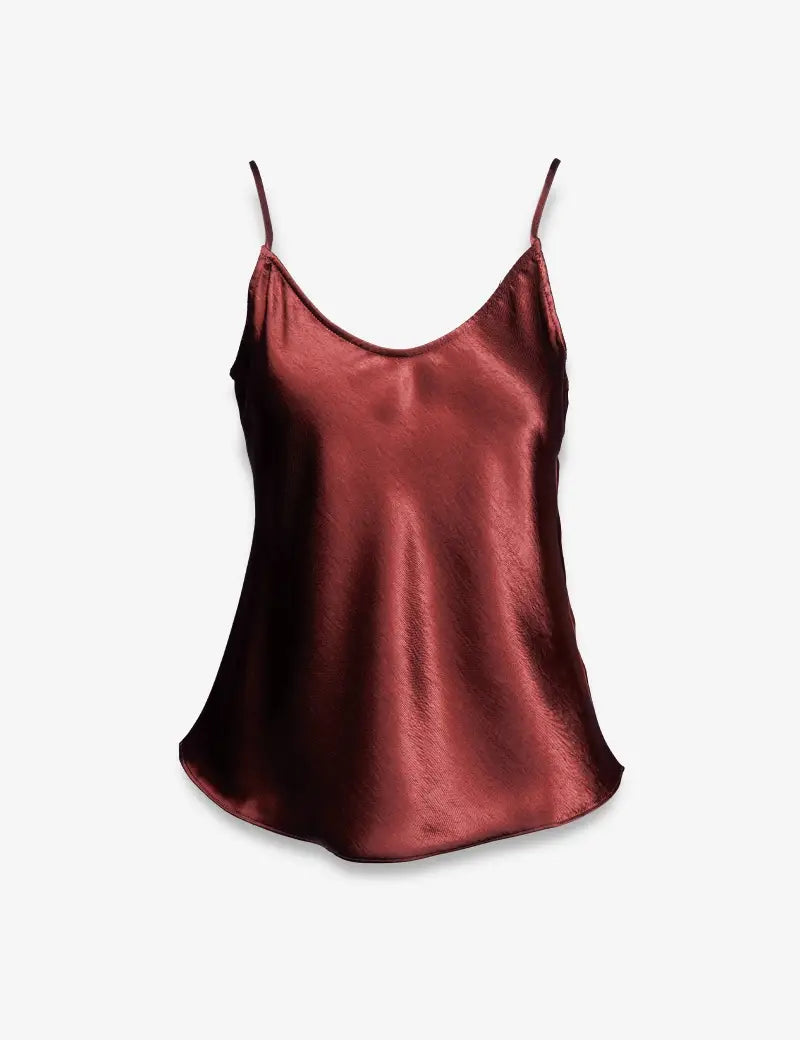 Classic Satin Camisole in Burgundy