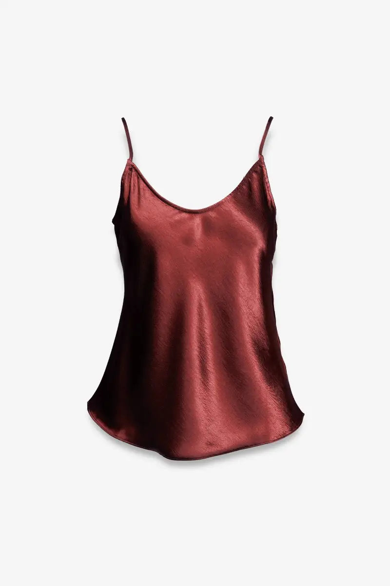Classic Satin Camisole in Burgundy