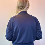 Classic Stripe Track Zip Up Jacket in Navy