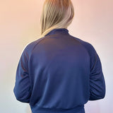 Classic Stripe Track Zip Up Jacket in Navy