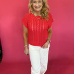 Cloud Nine Open-Knit Sweater Top - Shabby 2 Chic Boutiques