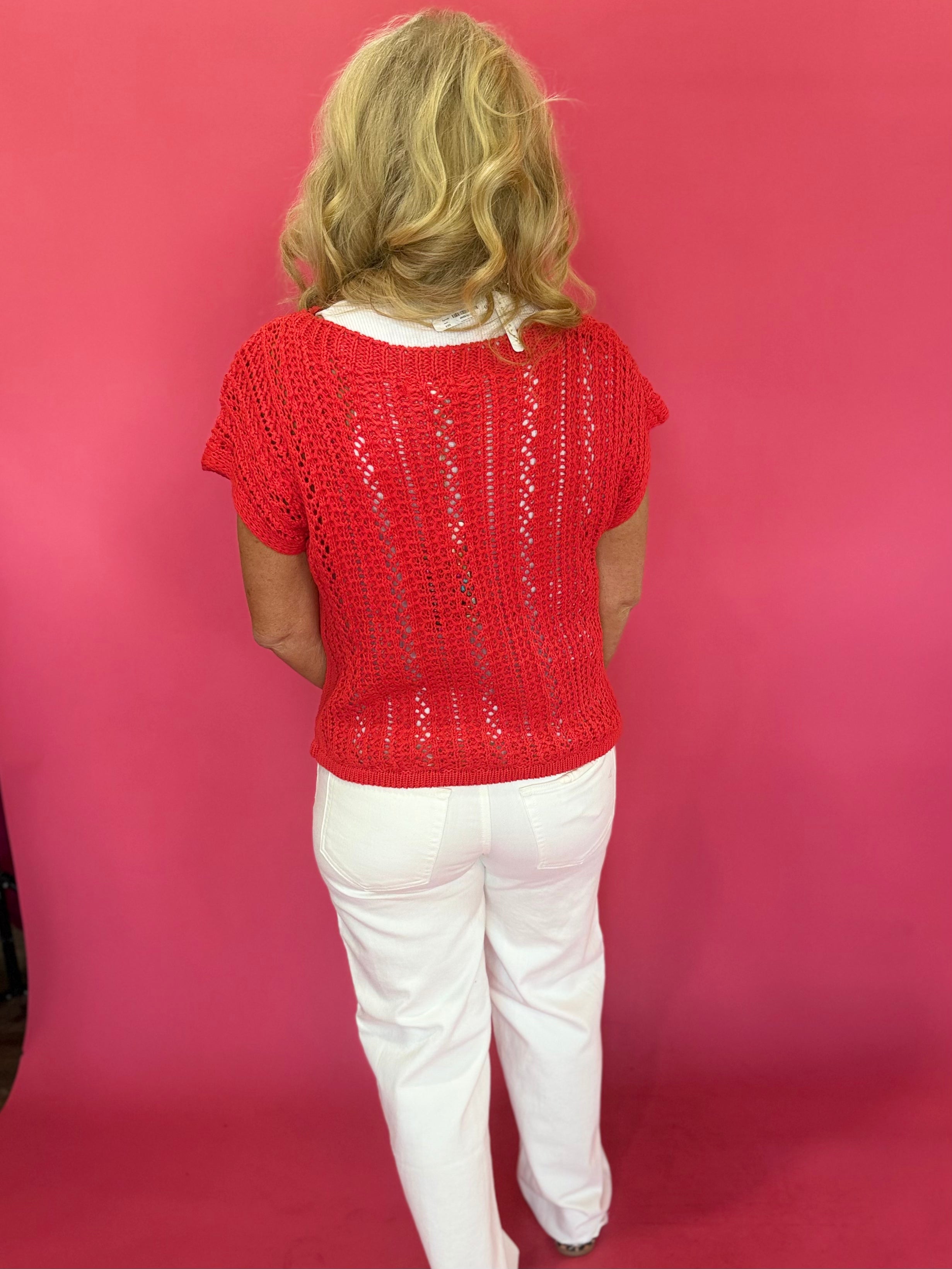Cloud Nine Open-Knit Sweater Top - Shabby 2 Chic Boutiques