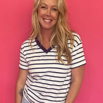 Coastal Breeze Striped Tee in Blue - Shabby 2 Chic Boutiques