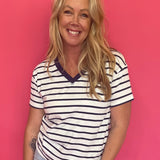 Coastal Breeze Striped Tee in Blue - Shabby 2 Chic Boutiques