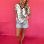 Coastal Breeze Striped Tee in Blue - Shabby 2 Chic Boutiques