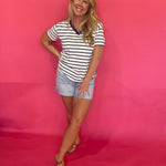 Coastal Breeze Striped Tee in Blue - Shabby 2 Chic Boutiques