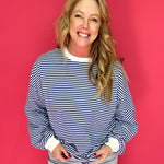 Coastal Cool Striped Pullover in Blue - Shabby 2 Chic Boutiques