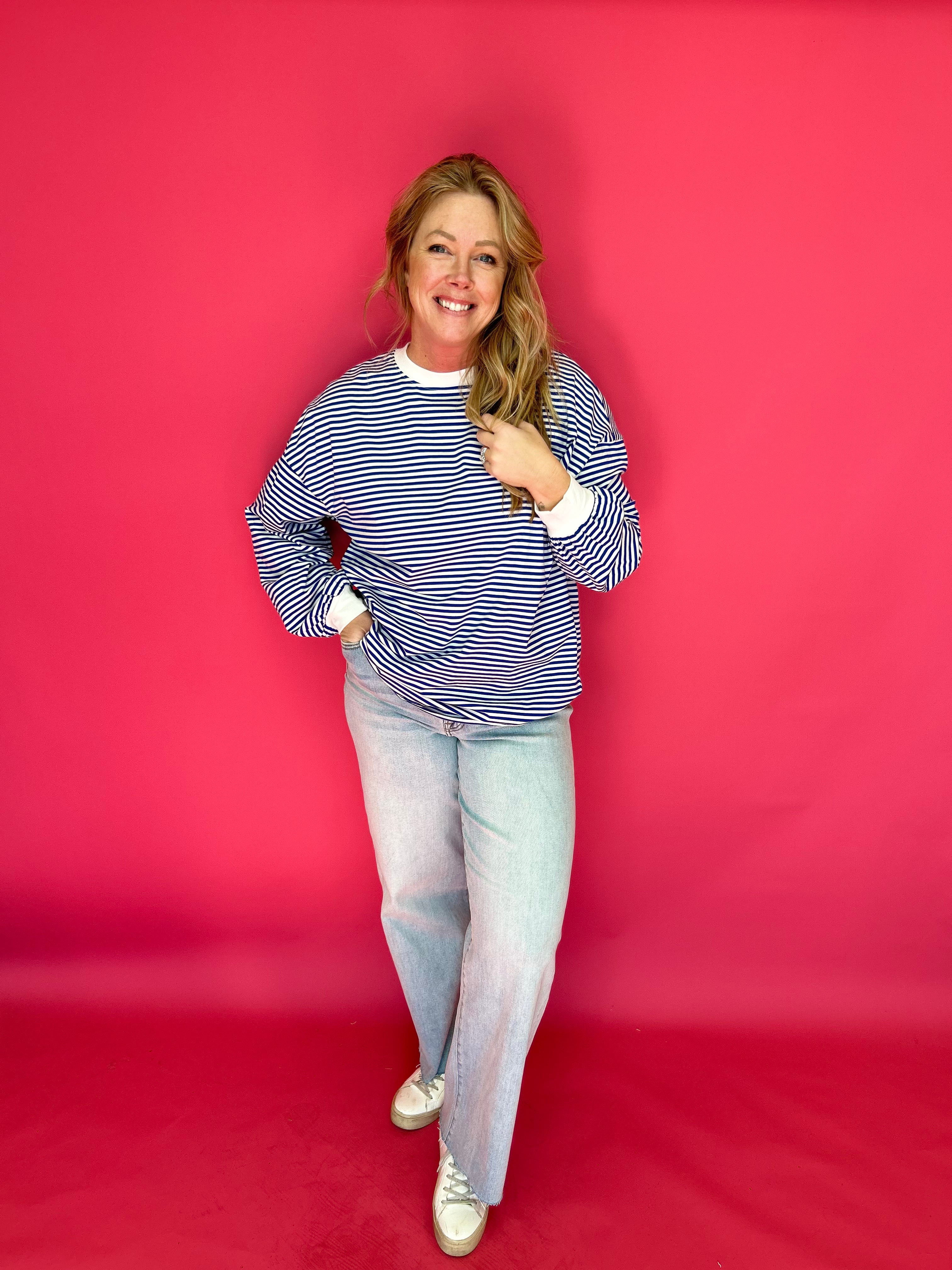 Coastal Cool Striped Pullover in Blue - Shabby 2 Chic Boutiques