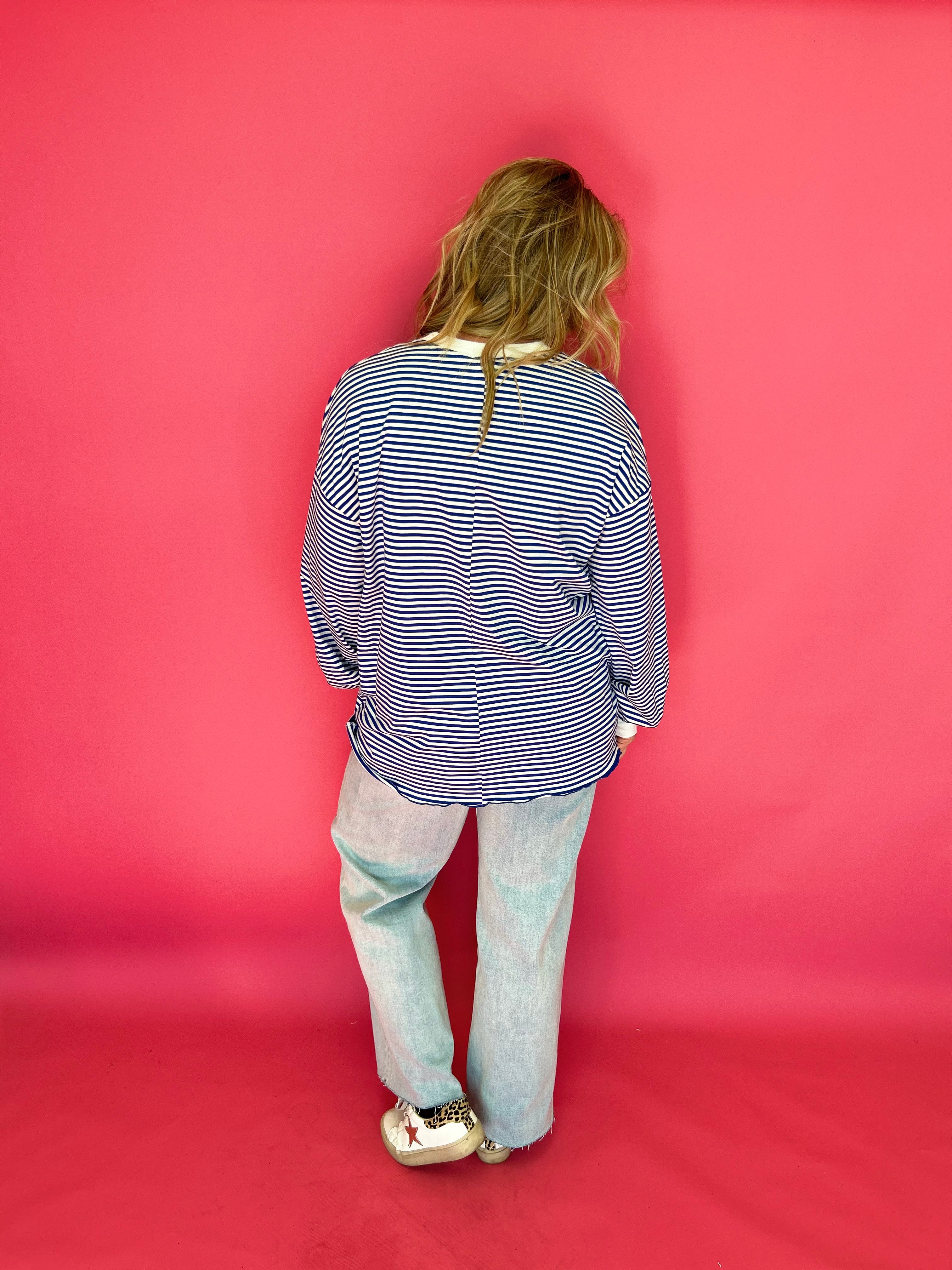 Coastal Cool Striped Pullover in Blue - Shabby 2 Chic Boutiques
