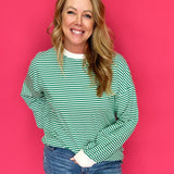 Coastal Cool Striped Pullover in Green - Shabby 2 Chic Boutiques