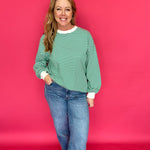 Coastal Cool Striped Pullover in Green - Shabby 2 Chic Boutiques