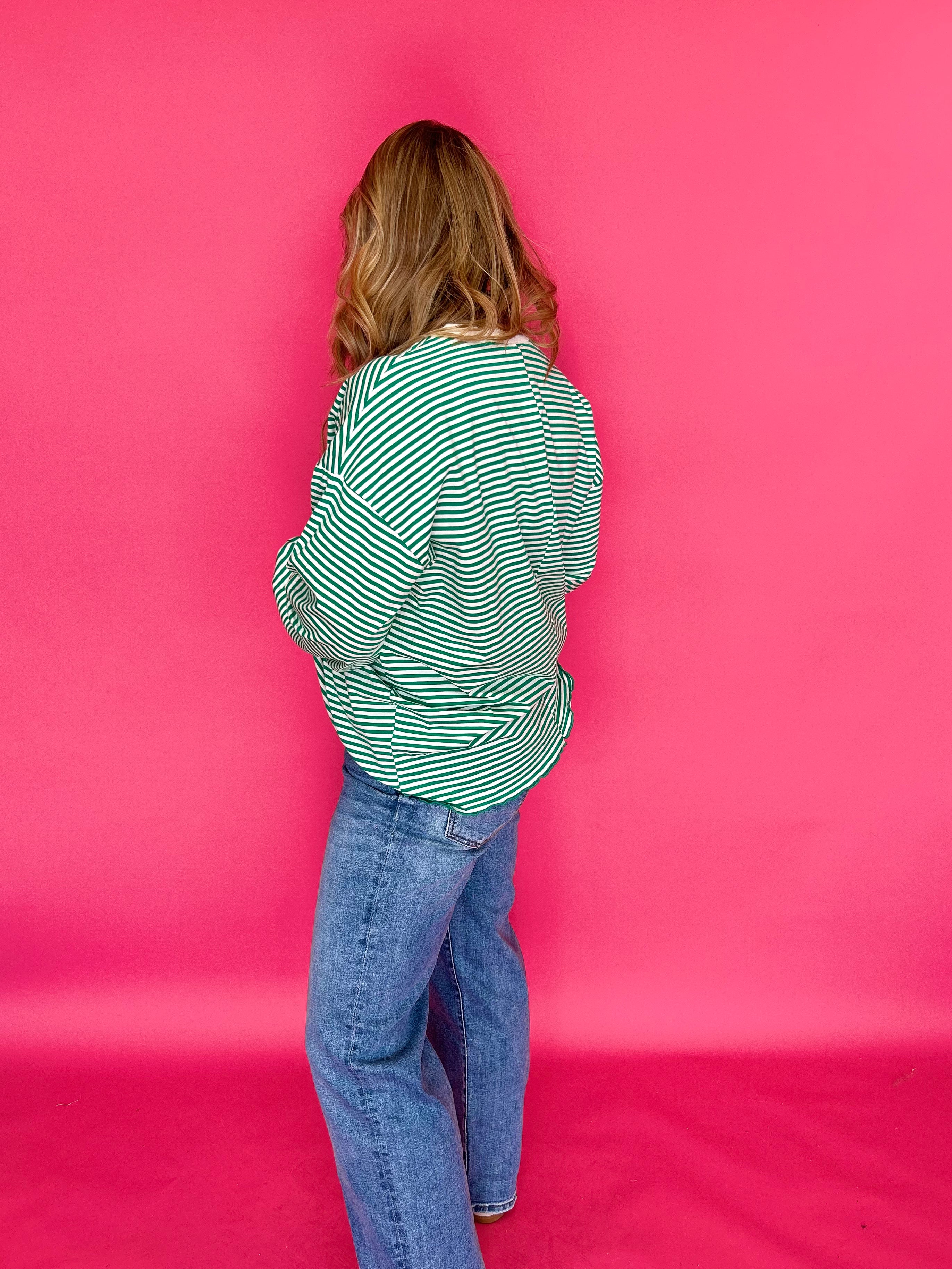 Coastal Cool Striped Pullover in Green - Shabby 2 Chic Boutiques
