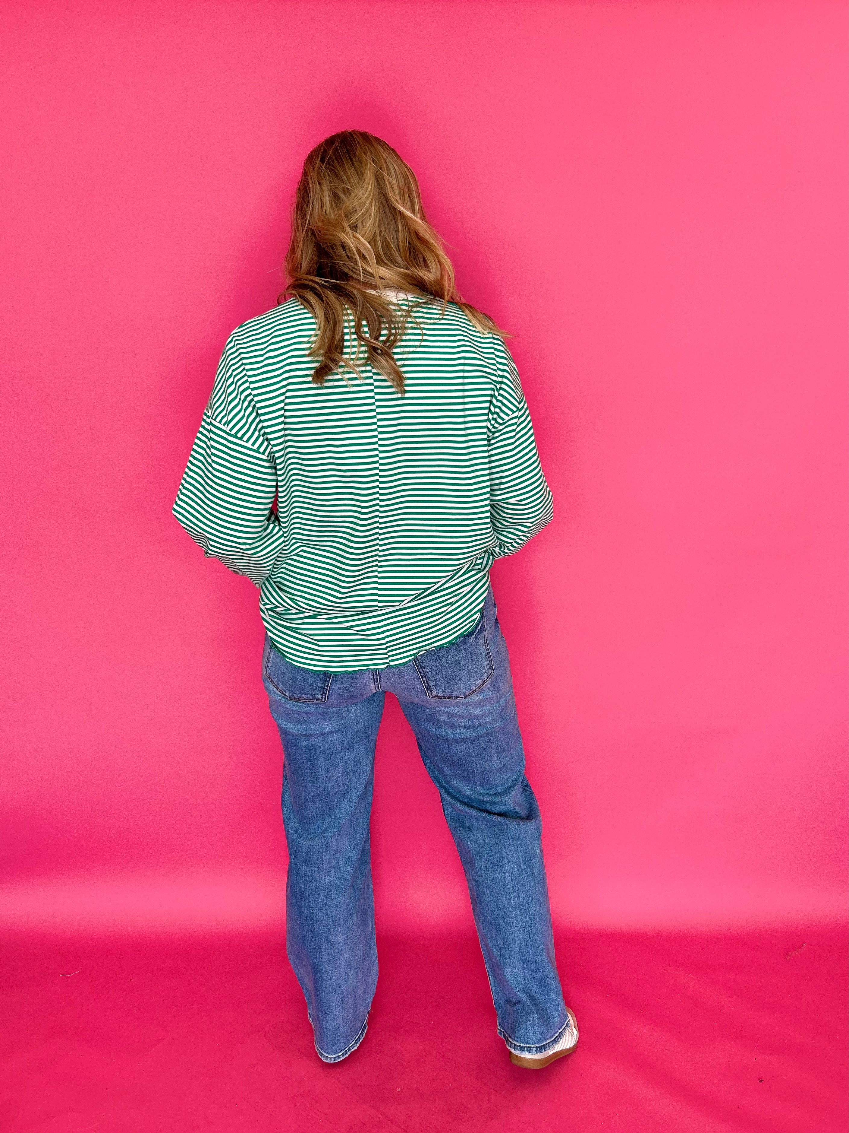 Coastal Cool Striped Pullover in Green - Shabby 2 Chic Boutiques