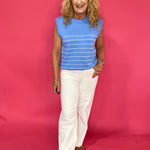 Coastal Cool Striped  Tank Sweater in Blue - Shabby 2 Chic Boutiques