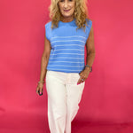 Coastal Cool Striped  Tank Sweater in Blue - Shabby 2 Chic Boutiques