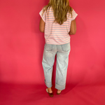 Coastal Stripe Cap Sleeve Top in Pink