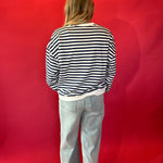 Coastal Stripes Knit Pullover in Blue