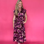 Coffee Date Floral Midi Dress
