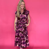 Coffee Date Floral Midi Dress