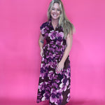 Coffee Date Floral Midi Dress