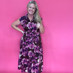 Coffee Date Floral Midi Dress