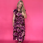 Coffee Date Floral Midi Dress