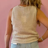 Concert Going Crochet Tank in Taupe