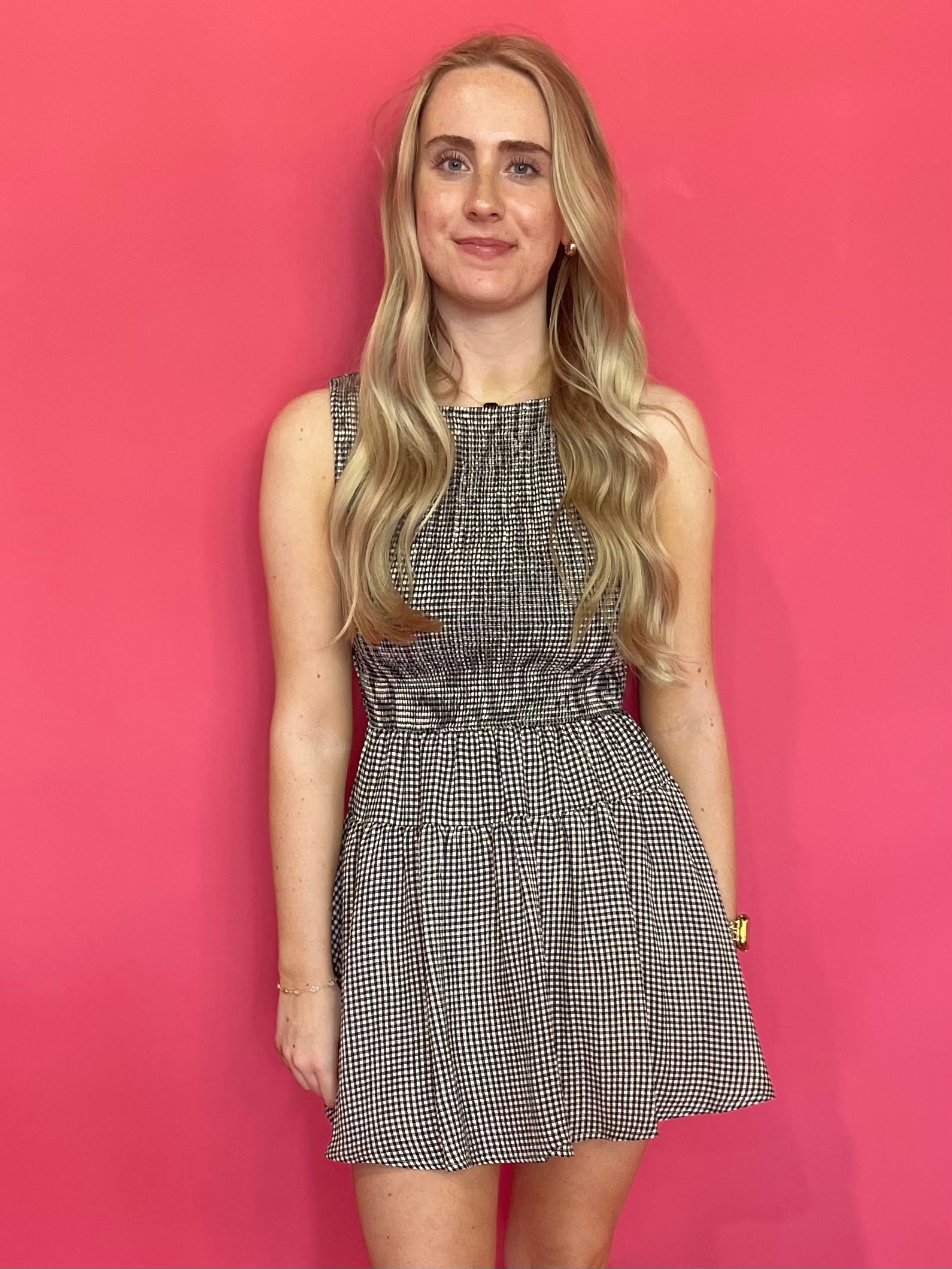 Concert Perfect Smocked Gingham Mini Dress - Shabby 2 Chic Boutiques
