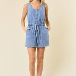 Concert Ready Tencel Denim Henley Romper