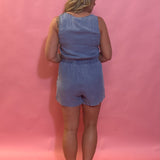 Concert Ready Tencel Denim Henley Romper