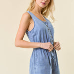 Concert Ready Tencel Denim Henley Romper