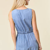 Concert Ready Tencel Denim Henley Romper