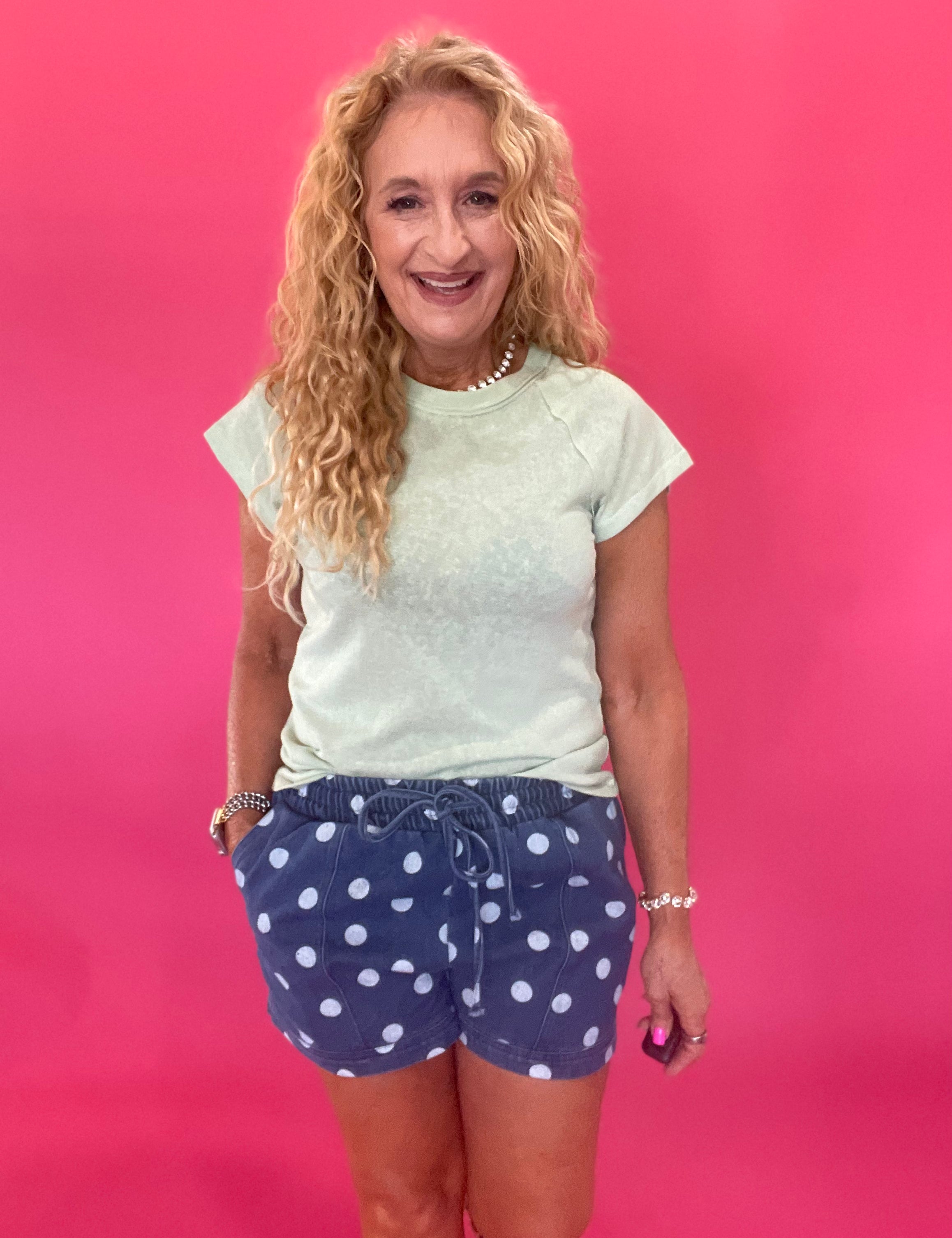 Connect the Dots Denim Shorts in Dark Wash