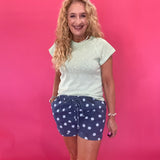 Connect the Dots Denim Shorts in Dark Wash