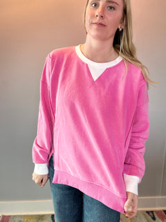 Contrast Crush Oversized Sweatshirt