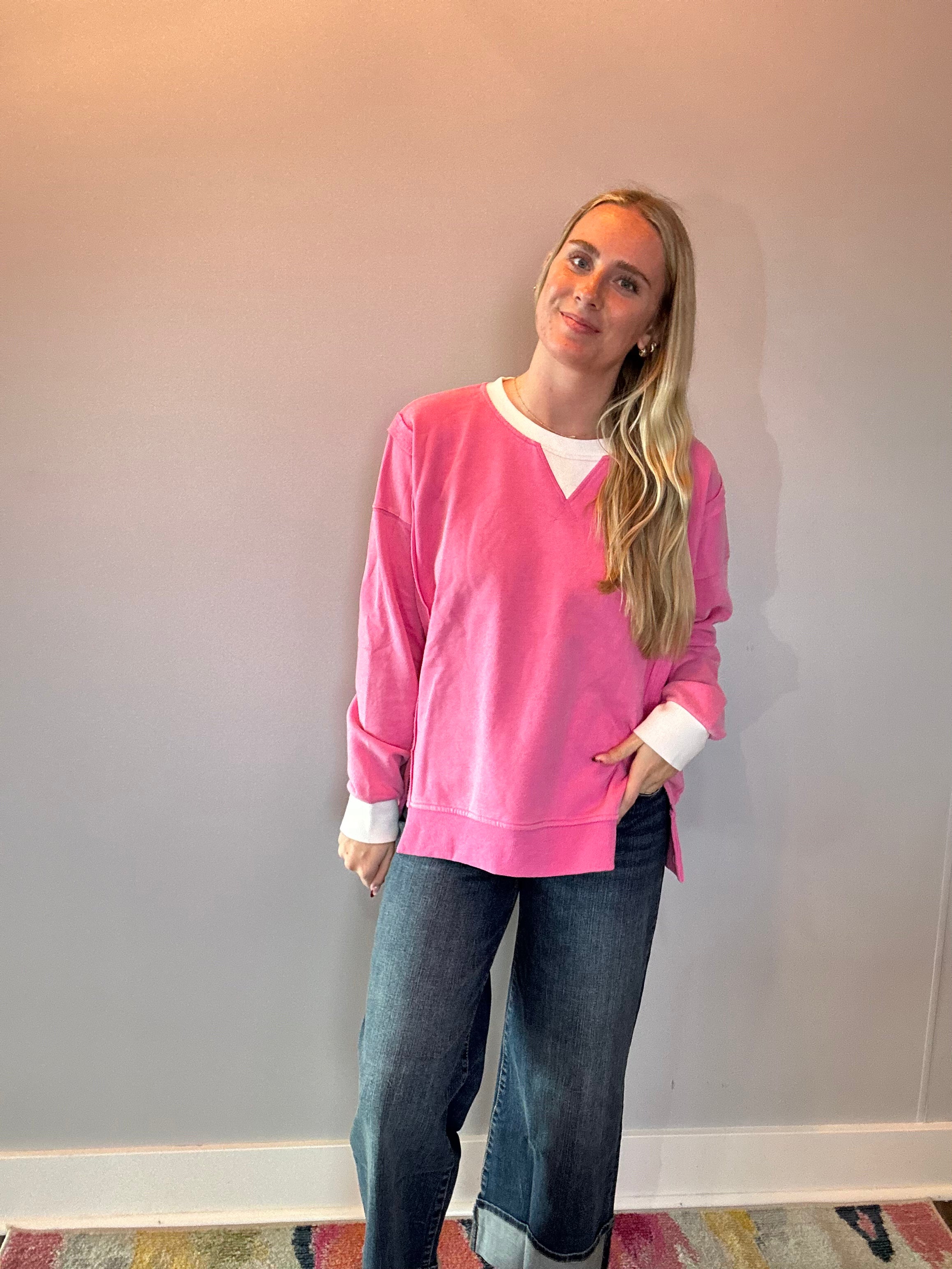 Contrast Crush Oversized Sweatshirt