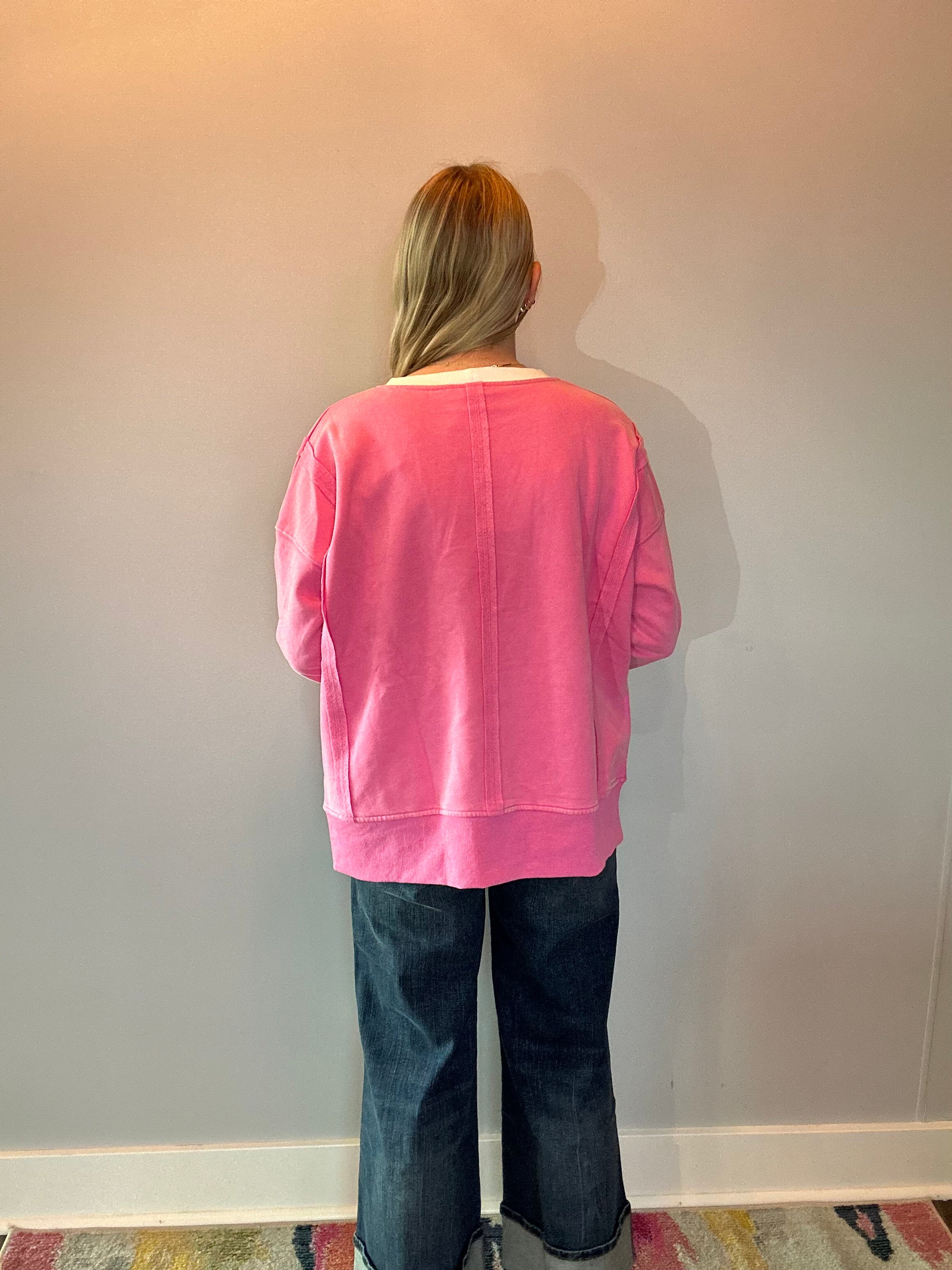 Contrast Crush Oversized Sweatshirt