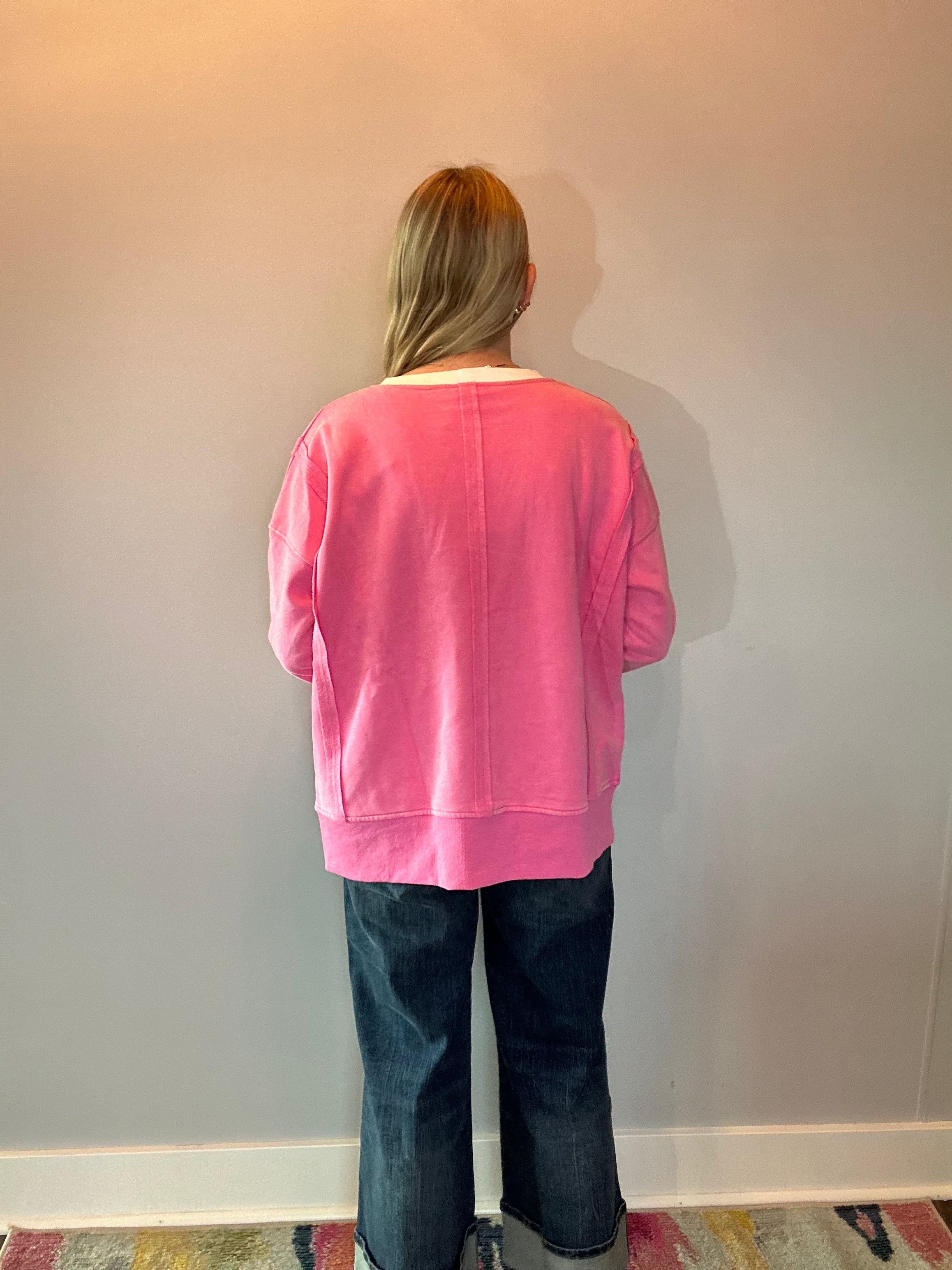 Contrast Crush Oversized Sweatshirt