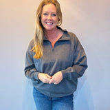 Cool Comfort Scuba Half Zip Pullover in Charcoal